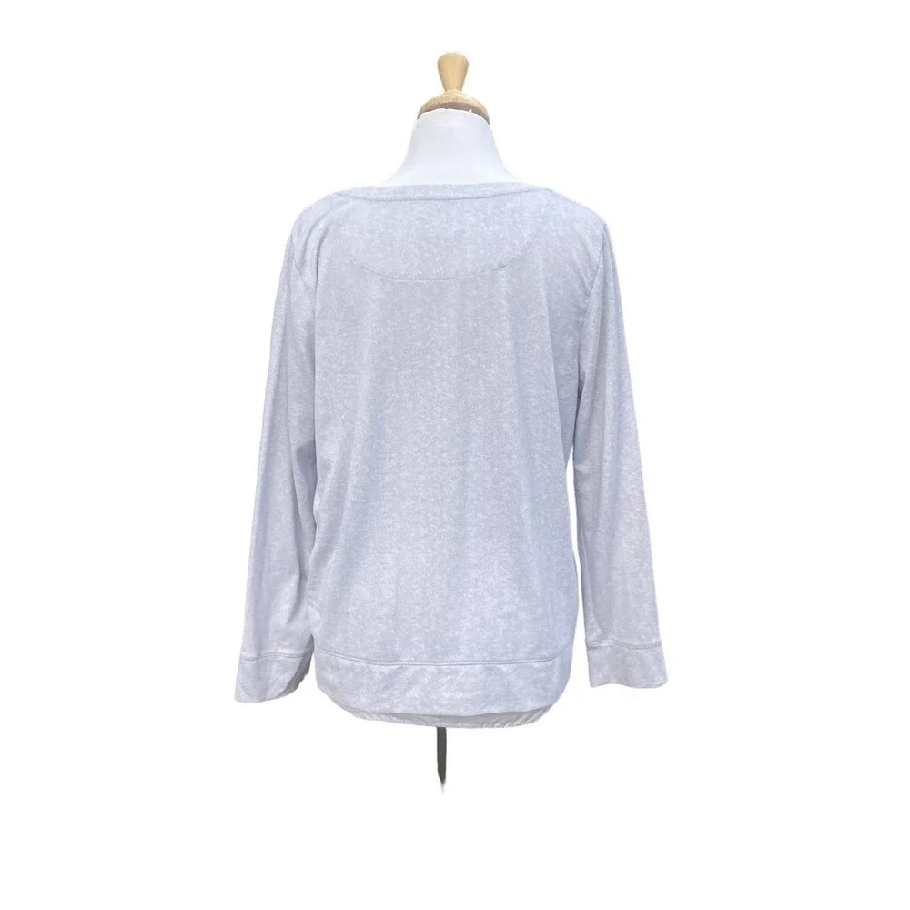 Kate Spade Sleepwear Wink Eye Gray Soft Knit Pajama Lounge Sleep Long Sleeve Top